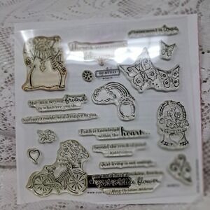 Close To My Heart‎ Acrylic Stamps Sentiments Flowers Butterflies Scrapbooking